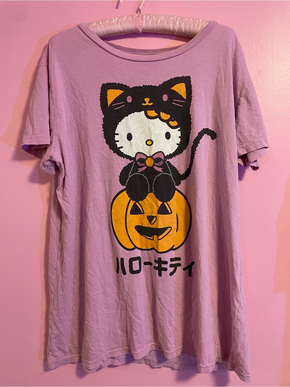 Hello Kitty Pink Halloween Graphic T-Shirt